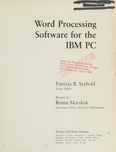Word processing software for the IBMPC