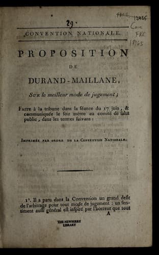 Proposition de Durand-Maillane sur le meilleur mode de jugement