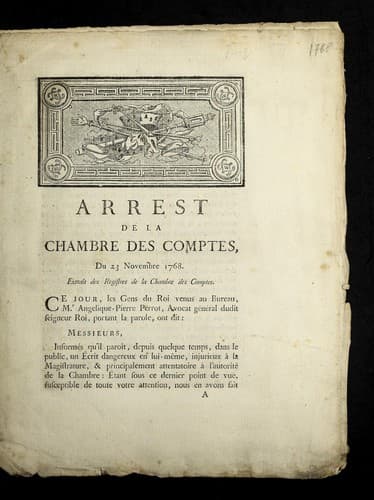 Arrest de la Chambre des comptes, du 23 novembre 1768