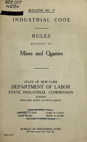 Rules relating to mines and quarries