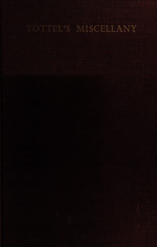 Cover image for Tottel's miscellany
