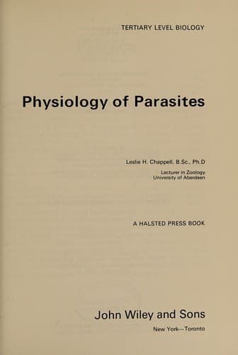 Cover image for Physiology of parasites