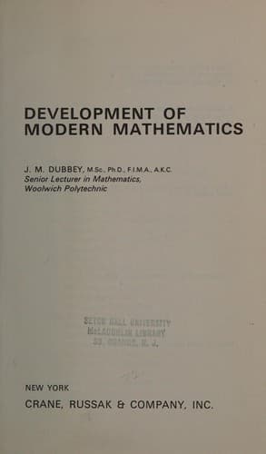 Cover image for Development of modern mathematics
