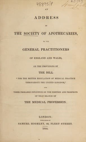 An address ... to the general practitioners of England and Wales