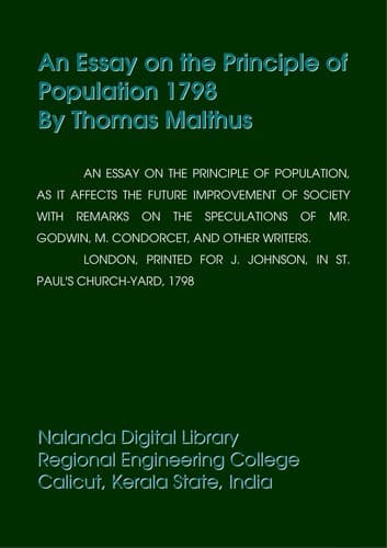 Cover image for An essay on the principle of population
