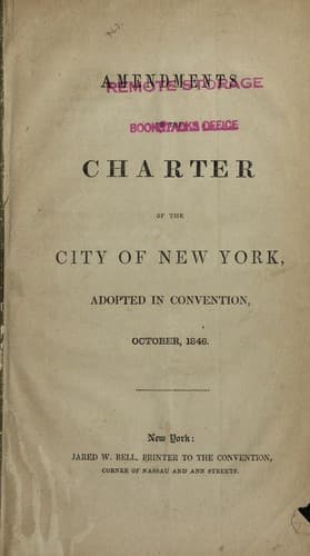 Amendments to the Charter of the city of New York