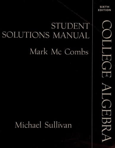 Cover image for Student solutions manual, College algebra