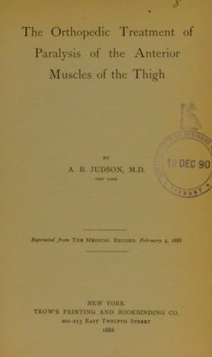 The orthopedic treatment of paralysis of the anterior muscles of the thigh