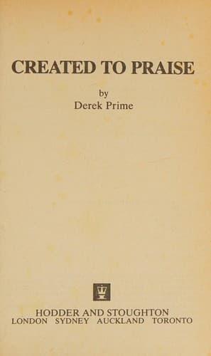 Cover image for Created to praise