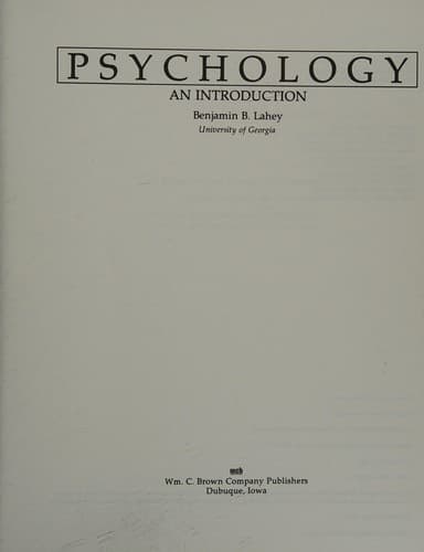 Cover image for Psychology, an introduction