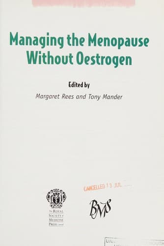 Cover image for Managing the menopause without oestrogen