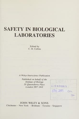 Safety in biological laboratories