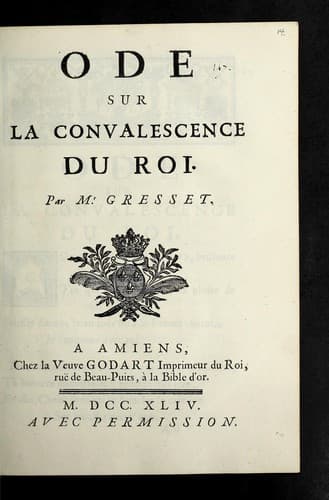 Ode sur la convalescence du roi