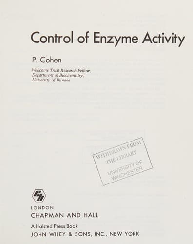 Cover image for Control of enzyme activity
