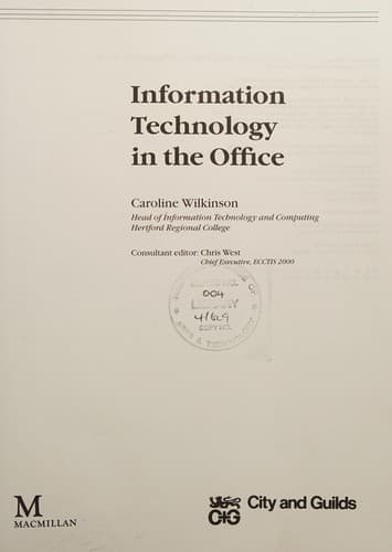 Cover image for Information technology in the office