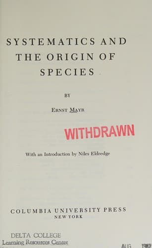 Cover image for Systematics and the origin of species