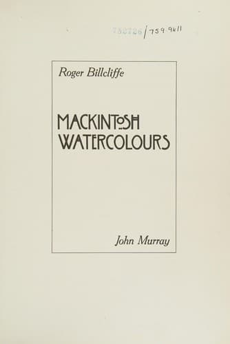 Cover image for Mackintosh watercolours