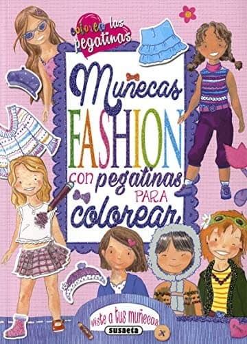 Cover image for Muñecas fashion con pegatinas para colorear