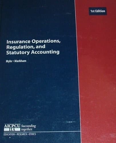 Cover image for Insurance operations, regulation, and statutory accounting