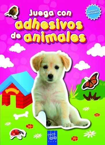 Cover image for Juega con adhesivos de animales