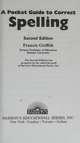 Cover image for A pocket guide to correct spelling
