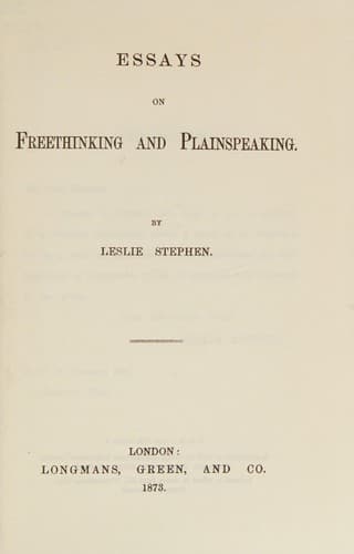 Cover image for Essays on Freethinking & Plainspeaking