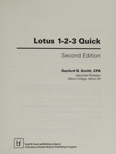 Cover image for Lotus 1-2-3 Quick