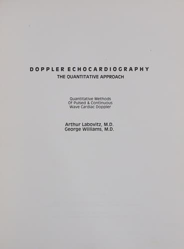 Cover image for Doppler echocardiography
