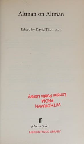 Cover image for Altman on Altman