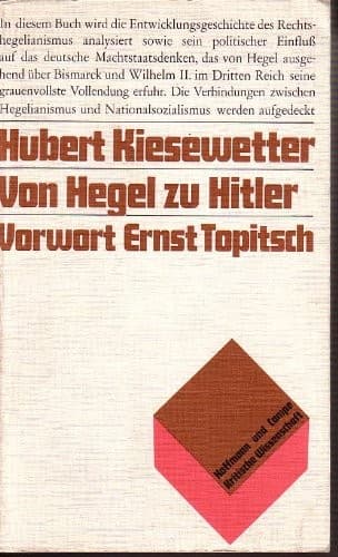Cover image for Von Hegel zu Hitler