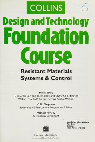 Cover image for Design and technology foundation course