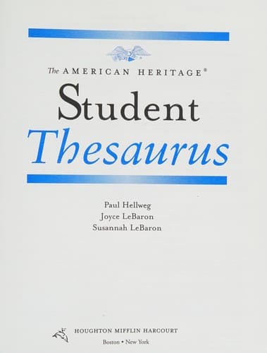 Cover image for The American heritage student thesaurus