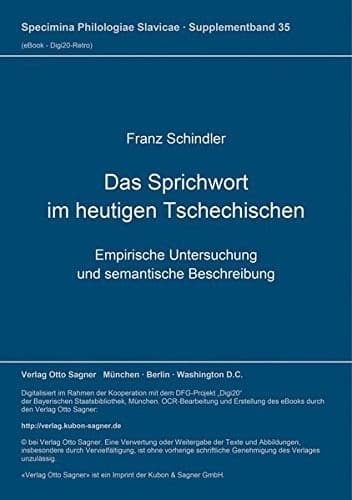Das Sprichwort im heutigen Tschechischen