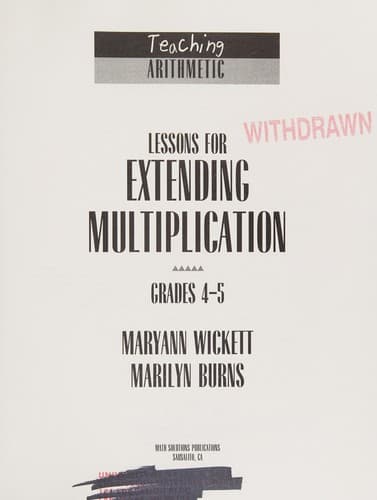 Cover image for Lessons for extending multiplication