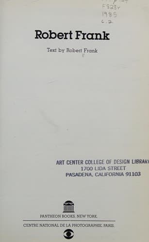 Cover image for Robert Frank
