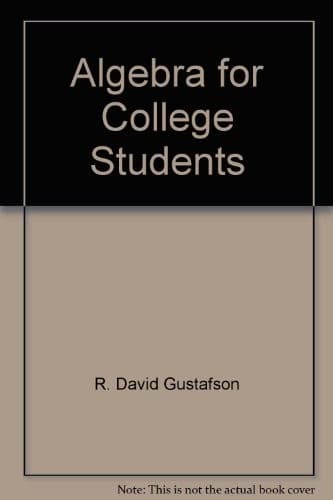 Cover image for Algebra for college students