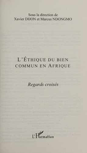 L'éthique du bien commun en Afrique