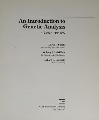 Cover image for An introduction to genetic analysis