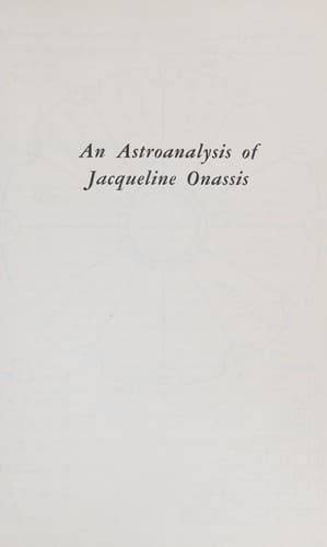 Cover image for An astroanalysis of Jacqueline Onassis
