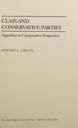 Cover image for Class and conservative parties