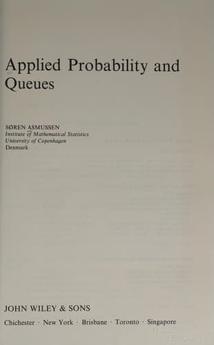 Cover image for Applied probability and queues