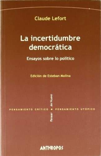 Cover image for INCERTIDUMBRE DEMOCRATICA, LA