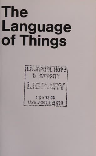 Cover image for The language of things