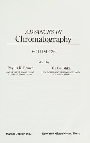 Cover image for Advances in Chromatography.
