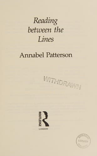 Cover image for Reading between the lines