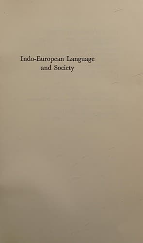 Cover image for Indo-European language and society