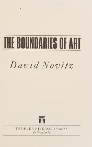 Cover image for The boundaries of art