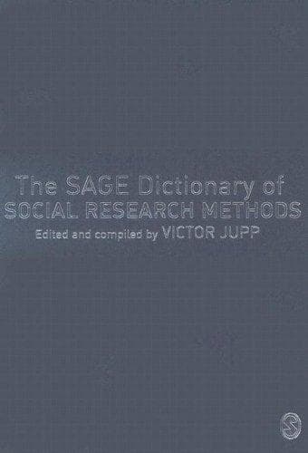 Cover image for The SAGE Dictionary of Social Research Methods