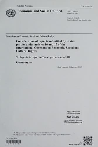 Consideration of reports submitted by States parties under articles 16 and 17 of the International Covenant on Economic, Social and Cultural Rights