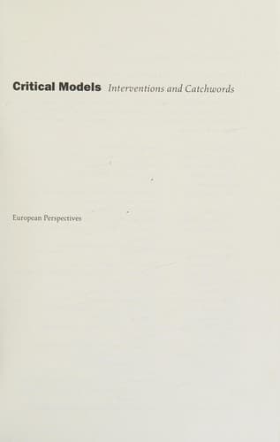 Cover image for Critical models